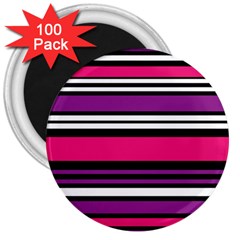 Stripes Colorful Background 3  Magnets (100 Pack)