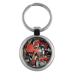 Tilt Shift Of Urban View During Daytime Key Chains (round) 