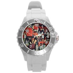 Tilt Shift Of Urban View During Daytime Round Plastic Sport Watch (l)