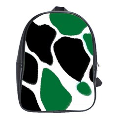 Green Black Digital Pattern Art School Bags (xl)  by Nexatart