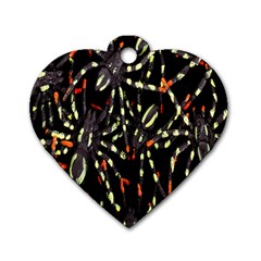 Spiders Background Dog Tag Heart (one Side) by Nexatart