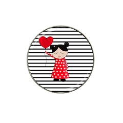 Valentines Day Girl 2 Hat Clip Ball Marker (10 Pack) by Valentinaart