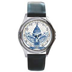 Presidential Inauguration Usa Republican President Trump Pence 2017 Logo Round Metal Watch