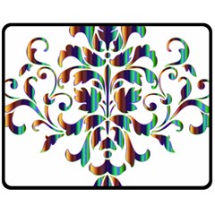 Damask Decorative Ornamental Double Sided Fleece Blanket (medium) 