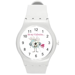 Valentine Day Poster Round Plastic Sport Watch (m) by dflcprints