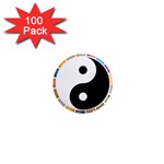 Yin Yang Eastern Asian Philosophy 1  Mini Magnets (100 pack)  Front