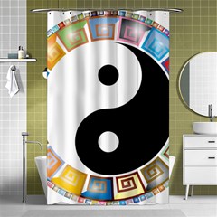 Yin Yang Eastern Asian Philosophy Shower Curtain 48  X 72  (small) 