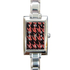 Dogstooth Pattern Closeup Rectangle Italian Charm Watch