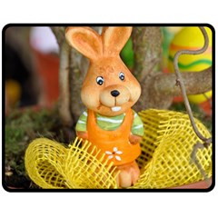 Easter Hare Easter Bunny Double Sided Fleece Blanket (medium)  by Nexatart