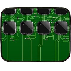 Green Circuit Board Pattern Double Sided Fleece Blanket (mini) 