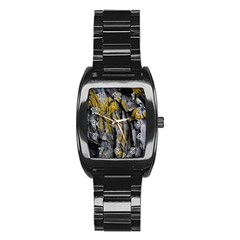 Grey Yellow Stone Stainless Steel Barrel Watch by Nexatart