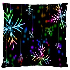 Nowflakes Snow Winter Christmas Large Cushion Case (two Sides) by Nexatart