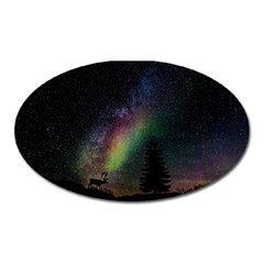 Starry Sky Galaxy Star Milky Way Oval Magnet by Nexatart