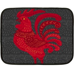 Red Fire Chicken Year Fleece Blanket (mini) by Valentinaart