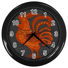 Chicken Year Wall Clocks (black) by Valentinaart