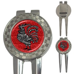 Year Of The Rooster 3-in-1 Golf Divots by Valentinaart