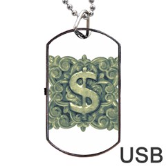 Money Symbol Ornament Dog Tag Usb Flash (two Sides) by dflcprints