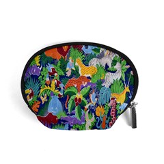 Animated Safari Animals Background Accessory Pouches (small)  by Nexatart