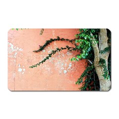 Background Stone Wall Pink Tree Magnet (rectangular) by Nexatart