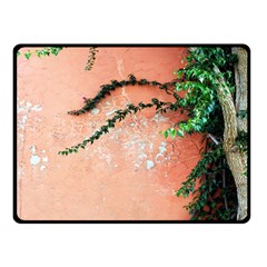 Background Stone Wall Pink Tree Fleece Blanket (small) by Nexatart