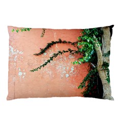 Background Stone Wall Pink Tree Pillow Case (two Sides) by Nexatart