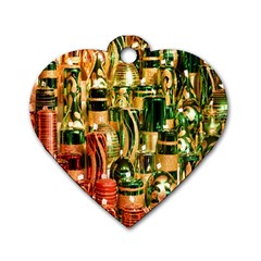 Candles Christmas Market Colors Dog Tag Heart (one Side) by Nexatart