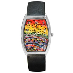 Car Painting Modern Art Barrel Style Metal Watch by Nexatart