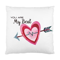 You Are My Beat / Pink And Teal Hearts Pattern (white)  Standard Cushion Case (two Sides) by FashionFling