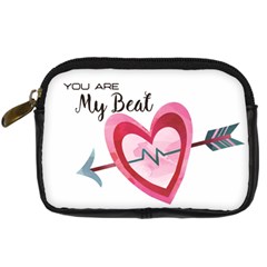 You Are My Beat / Pink And Teal Hearts Pattern (white)  Digital Camera Cases