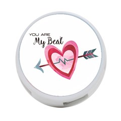 You Are My Beat / Pink And Teal Hearts Pattern (white)  4-port Usb Hub (one Side) by FashionFling