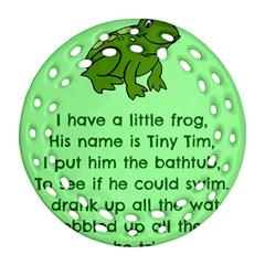 Little Frog Poem Round Filigree Ornament (two Sides) by athenastemple