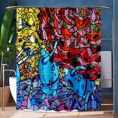 Colorful Graffiti Art Shower Curtain 60  X 72  (medium)  by Nexatart