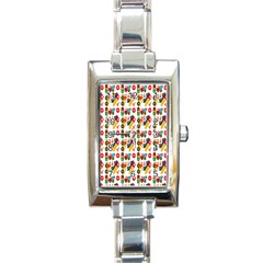 Construction Pattern Background Rectangle Italian Charm Watch