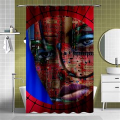 Display Dummy Binary Board Digital Shower Curtain 48  X 72  (small) 