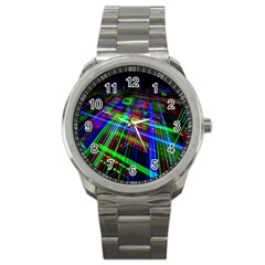 Electronics Board Computer Trace Sport Metal Watch