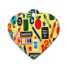 Fabric Cloth Textile Clothing Dog Tag Heart (two Sides) by Nexatart