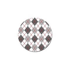 Fabric Texture Argyle Design Grey Golf Ball Marker