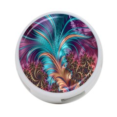 Feather Fractal Artistic Design 4-port Usb Hub (two Sides)  by Nexatart