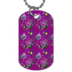 Flower Pattern Dog Tag (two Sides)