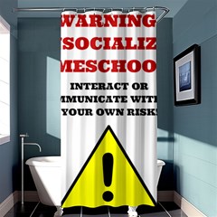 Warning Shower Curtain 36  X 72  (stall) 