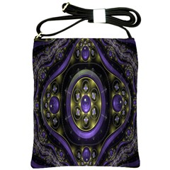 Fractal Sparkling Purple Abstract Shoulder Sling Bags