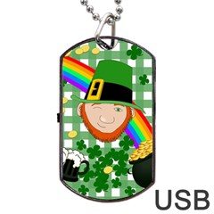 Lucky Irish Dog Tag Usb Flash (one Side) by Valentinaart