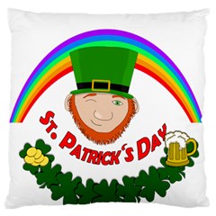 St  Patrick Large Flano Cushion Case (one Side)