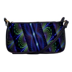 Fractal Blue Lines Colorful Shoulder Clutch Bags