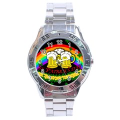 Beer Mugs Stainless Steel Analogue Watch by Valentinaart