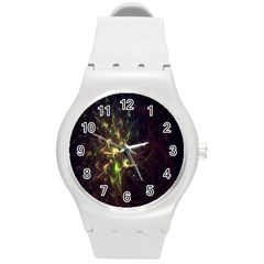 Fractal Flame Light Energy Round Plastic Sport Watch (m)