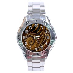 Fractal Spiral Endless Mathematics Stainless Steel Analogue Watch