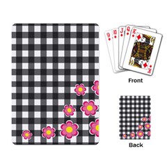 Floral Plaid Pattern Playing Card by Valentinaart