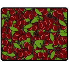 Cherry Pattern Fleece Blanket (medium)  by Valentinaart