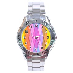 Graphics Colorful Color Wallpaper Stainless Steel Analogue Watch